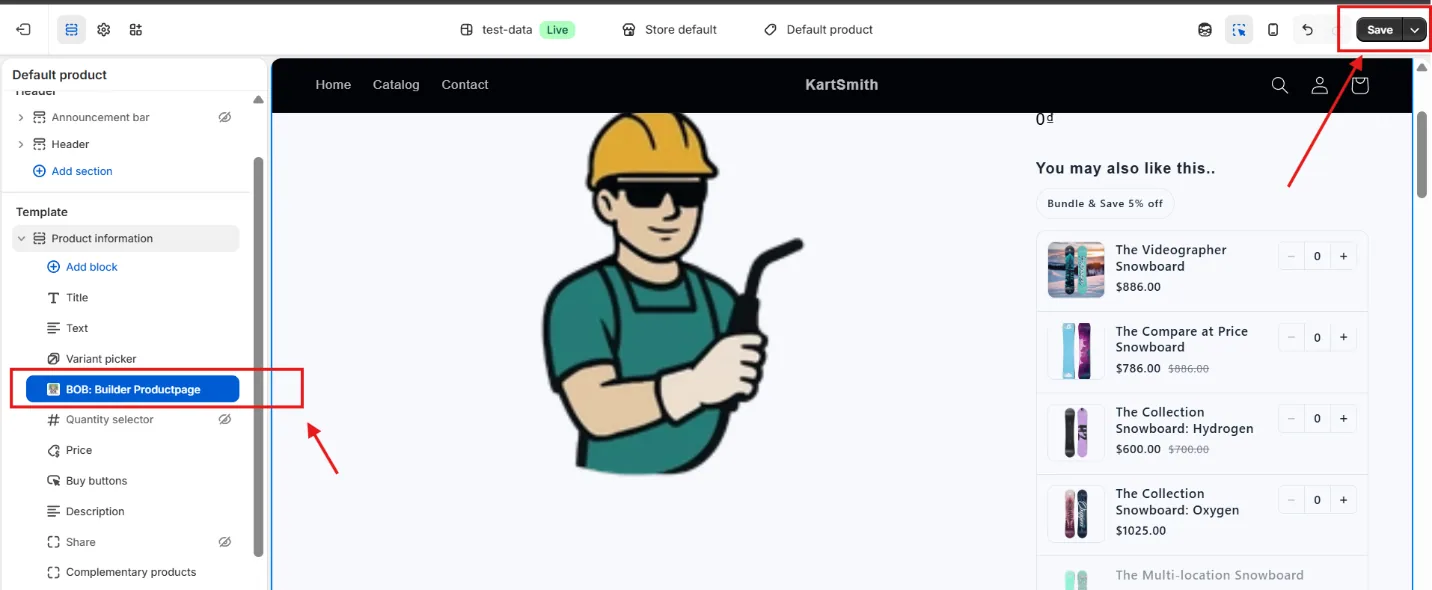 Product page placement