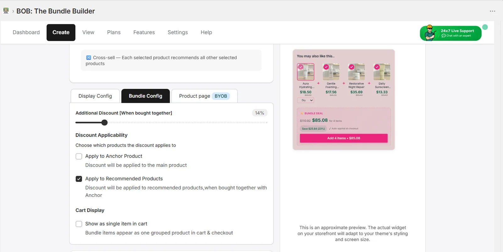 Bundle discount config