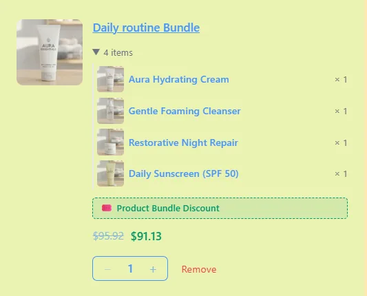 Cart display