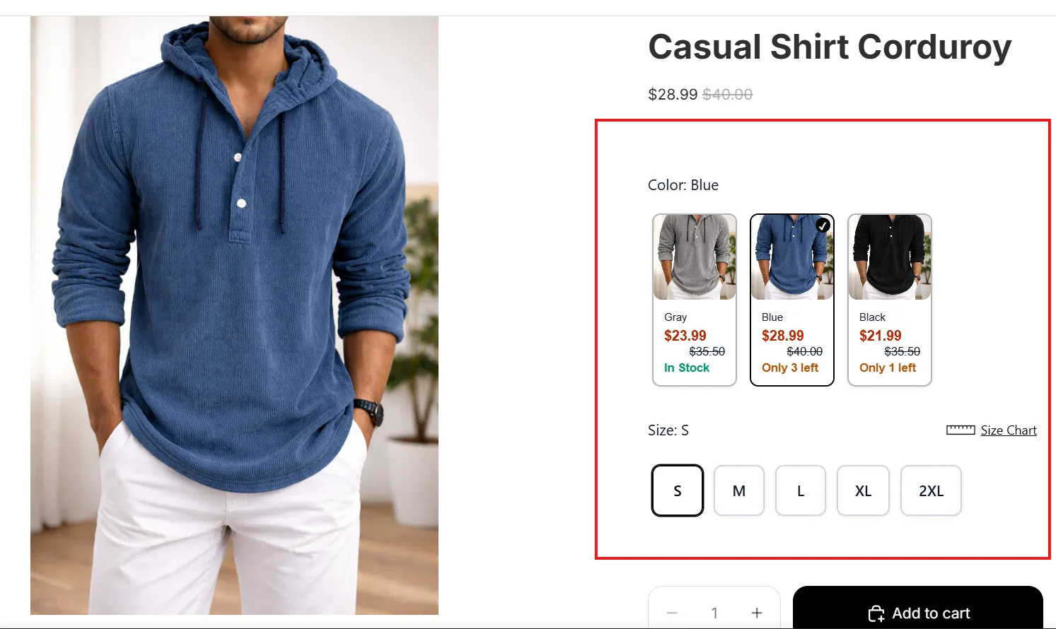 Storefront widget